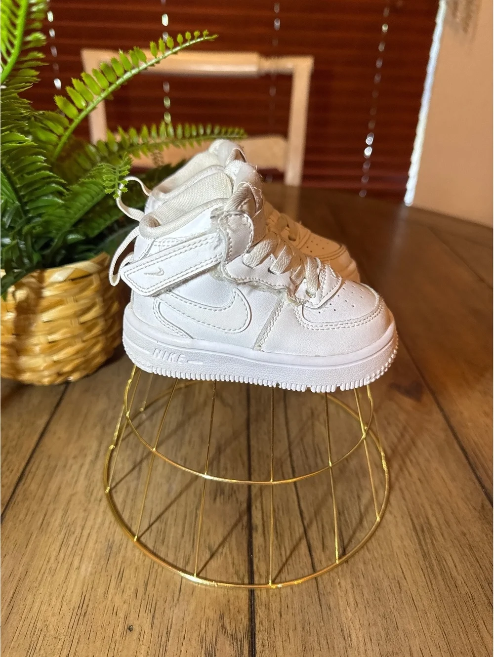 Nike Air Force 1 High White Toddler Sneakers Size 4C